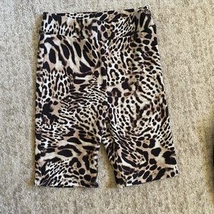 Naked wardrobe cheetah print biker shorts